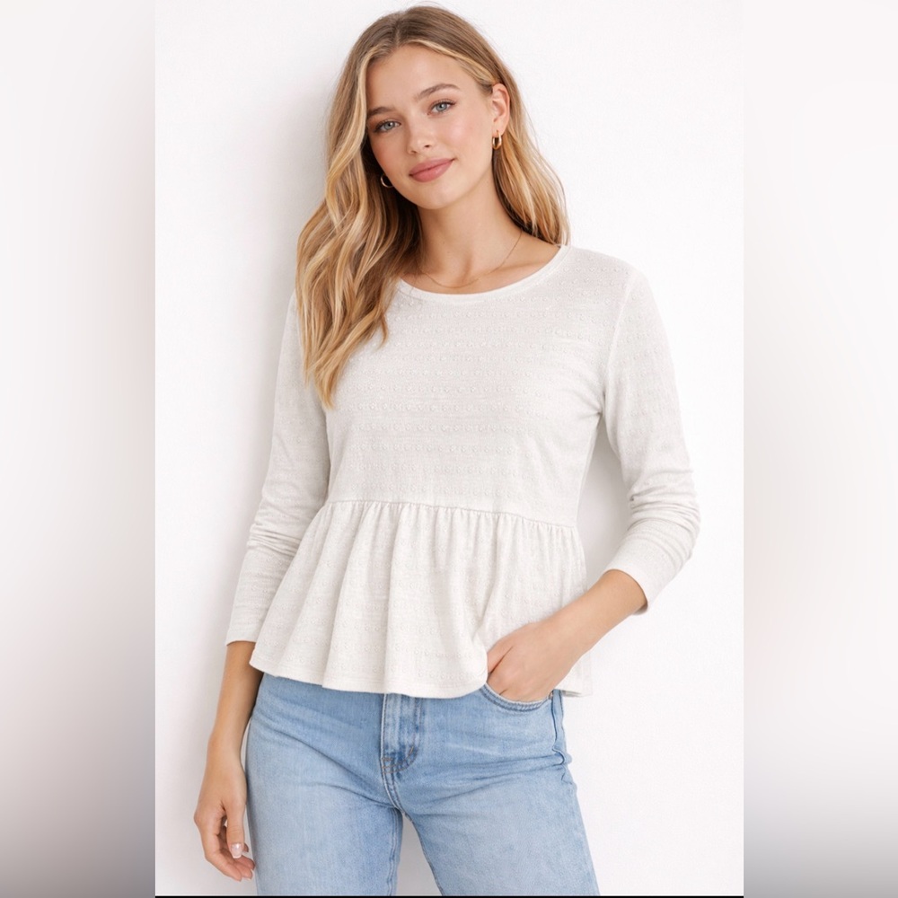 Madewell Jacquard‎ Babydoll Top Size Med